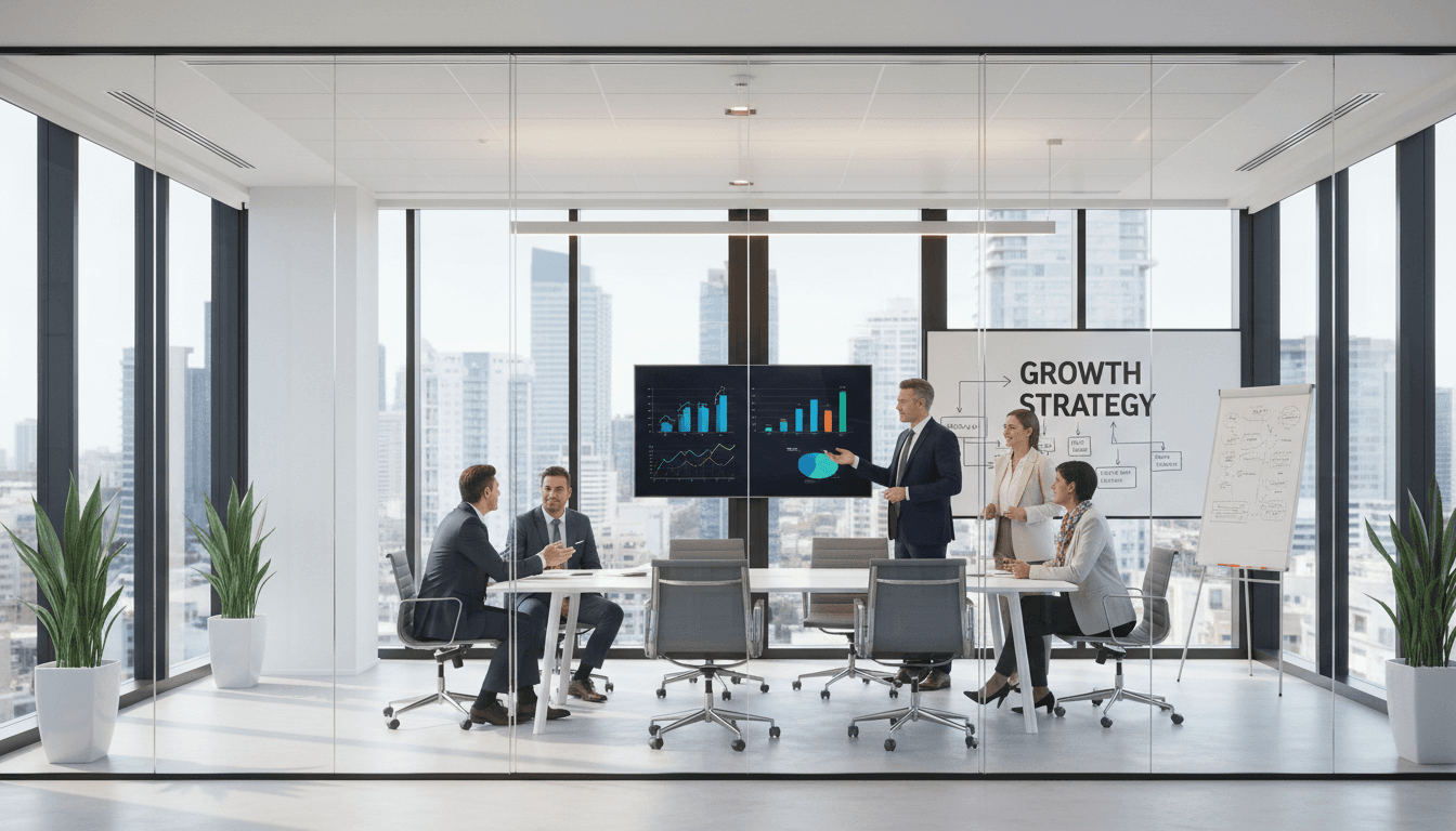 CIMACON HOLDING B.V. consultants collaborating on business strategy and digital transformation in a modern London office